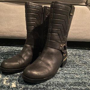 Vince Camuto Black Combat & Moto Boots